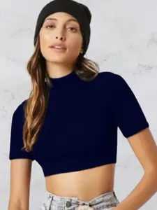 Dream Beauty Fashion Women Round Neck Fitted Crop Top