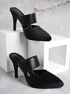 DressBerry Women Velvet Slim Heel Mules