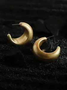 SOHI Gold-Plated Contemporary The Matte Hoop Earrings