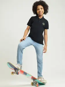 Allen Solly Junior Boys Polo Collar Monochrome Pure Cotton T-shirt