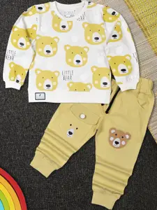 WORTON FASHION Printed Pure Cotton T-shirt & Joggers