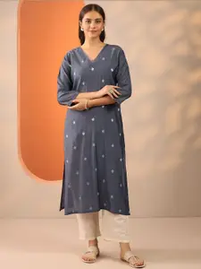 Libas Women Ethnic Motifs Printed Daily Silk Straight Kurta