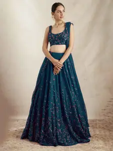 Aika Embroidered Beads and Stones Semi-Stitched Lehenga & Unstitched Blouse With Dupatta
