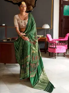 Saree mall Ajrak Block Printed Patola Saree