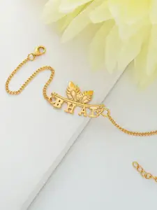 trueBrowns 925 Sterling Silver 22k Gold Micron Plated Bhai Wraparound Bracelet Rakhi