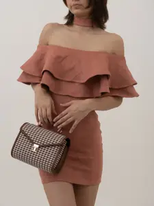 TANGERINE HANDCRAFT Textured Bucket Satchel