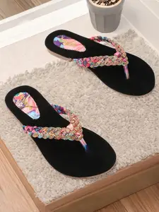 DIPYO Women Embellished Open Toe Flats