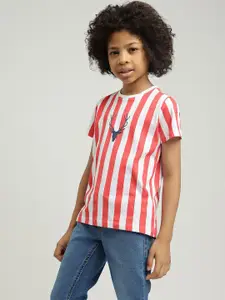 Allen Solly Junior Boys Striped Pure Cotton T-shirt