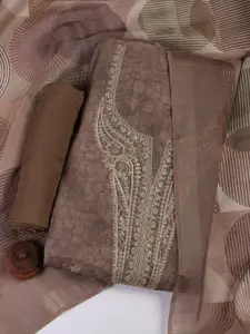 Meena Bazaar Ethnic Motifs Embroidered Sequinned Unstitched Dress Material