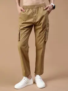 V-Mart Men Regular Fit Mid-Rise Twill Cotton Cargos Trousers