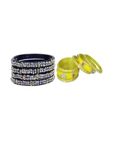 SOMIL Set of 22 Blue Alloy Bangles