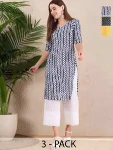 Anouk Rustic Selection Of 3 Printed Straight Kurtas