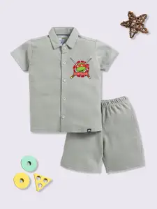 YK X Minute Mirth Boys Printed Shirt with Shorts