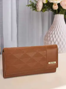 Metro Women Geometric Textured PU Two Fold Wallet