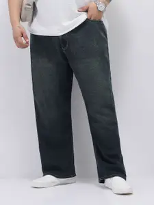 Urbano Plus Men Carbon Blue Loose Baggy Fit Heavy Washed Jeans Non-Stretchable