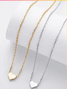 DressBerry Rhodium-Plated Stainless Steel Necklace