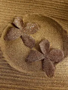 SOHI Gold-Plated Artificial Stones Studded The Bling-Petalia Drop Earrings