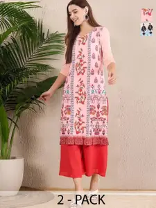 Anouk Rustic Selection Of 2 Women Floral Printed Daily Straight Kurtas