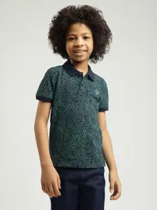 Allen Solly Junior Boys Printed Polo Collar Pure Cotton T-shirt