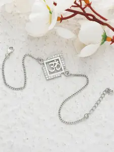 trueBrowns 925 Sterling Silver Precious Om Wraparound Bracelet Rakhi