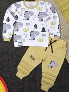 WORTON FASHION Printed Pure Cotton T-shirt & Joggers