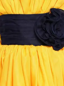 Pink Chick Girls Colourblocked Shoulder Straps Fit & Flare Dress