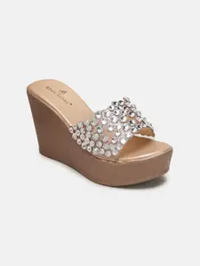 Marc Loire Women Embellished Wedge Heel Sandals