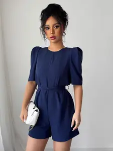 Outzidr Women Round Neck Short Sleeve Playsuit