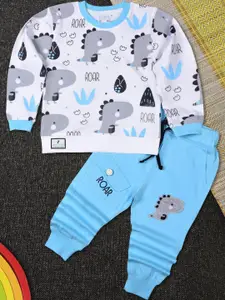 WORTON FASHION Printed Pure Cotton T-shirt & Joggers