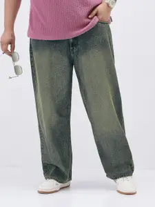 Urbano Plus Men Grey Baggy Fit Heavy Wahsed Non-Stretchable Jeans