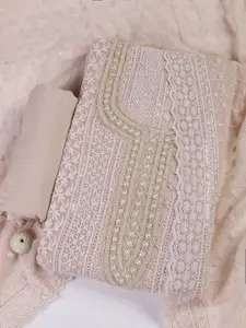 Meena Bazaar Women Embroidered Beads and Stones Unstitched Dress Material