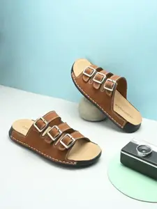Provogue Men Triple Buckle Detail Comfort Sandals