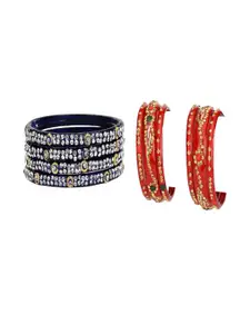 SOMIL Set of 22 Blue Alloy Bangles