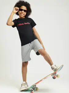 Allen Solly Junior Boys Brand Logo Printed Pure Cotton T-shirt