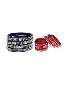 SOMIL Set of 22 Blue Alloy Bangles