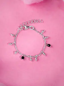 GIVA Girls 925 Silver Rhodium-Plated Sparkling Dua Anklets