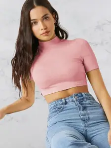Dream Beauty Fashion Women High Neck Fitted Crop Top