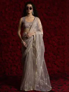 Anouk Embellished Embroidered Organza Saree
