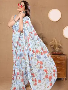 Anouk Floral Printed Ready to Wear Saree With Embroidered Border