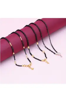 COLOUR OUR DREAMS Combo of 3 Mangalsutra Necklace Pendant Tanmaniya Black Bead Chain For Woman