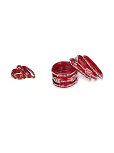 SOMIL Set of 10 Red Alloy Bangles