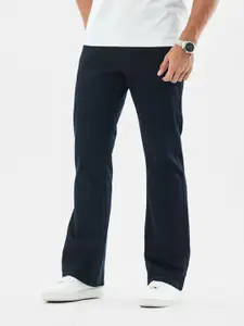 Snitch Men Navy Blue Mid-Rise Bootcut Jeans