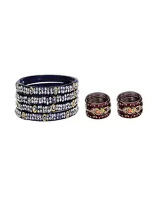 SOMIL Set of 22 Blue Alloy Bangles