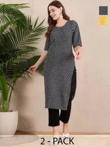 Anouk Rustic Selection Of 2 Women Floral Printed Kurtas