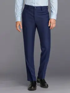 Louis Philippe Men Navy Blue Slim Fit Formal Trousers
