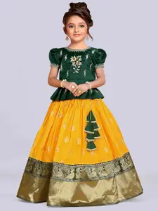 Wommaniya Impex Girls Embroidered Ready to Wear Lehenga &