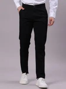 V-Mart Men Slim Fit Mid-Rise Satin Chinos Trousers