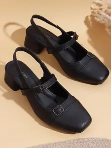 Chemistry Women Square Toe Block Heeled Mary Janes