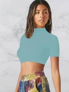 Dream Beauty Fashion Women High Neck Crop Fitted Top