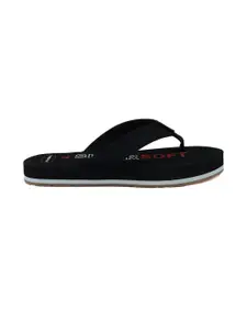 Trekiva Men Black Fabric Flip Flops